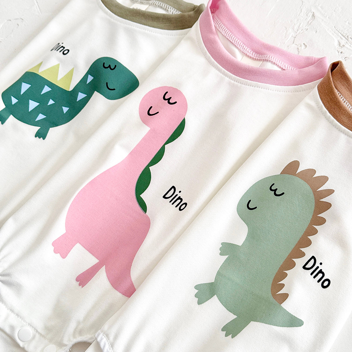 Summer Cartoon Dinosaur Print Romper
