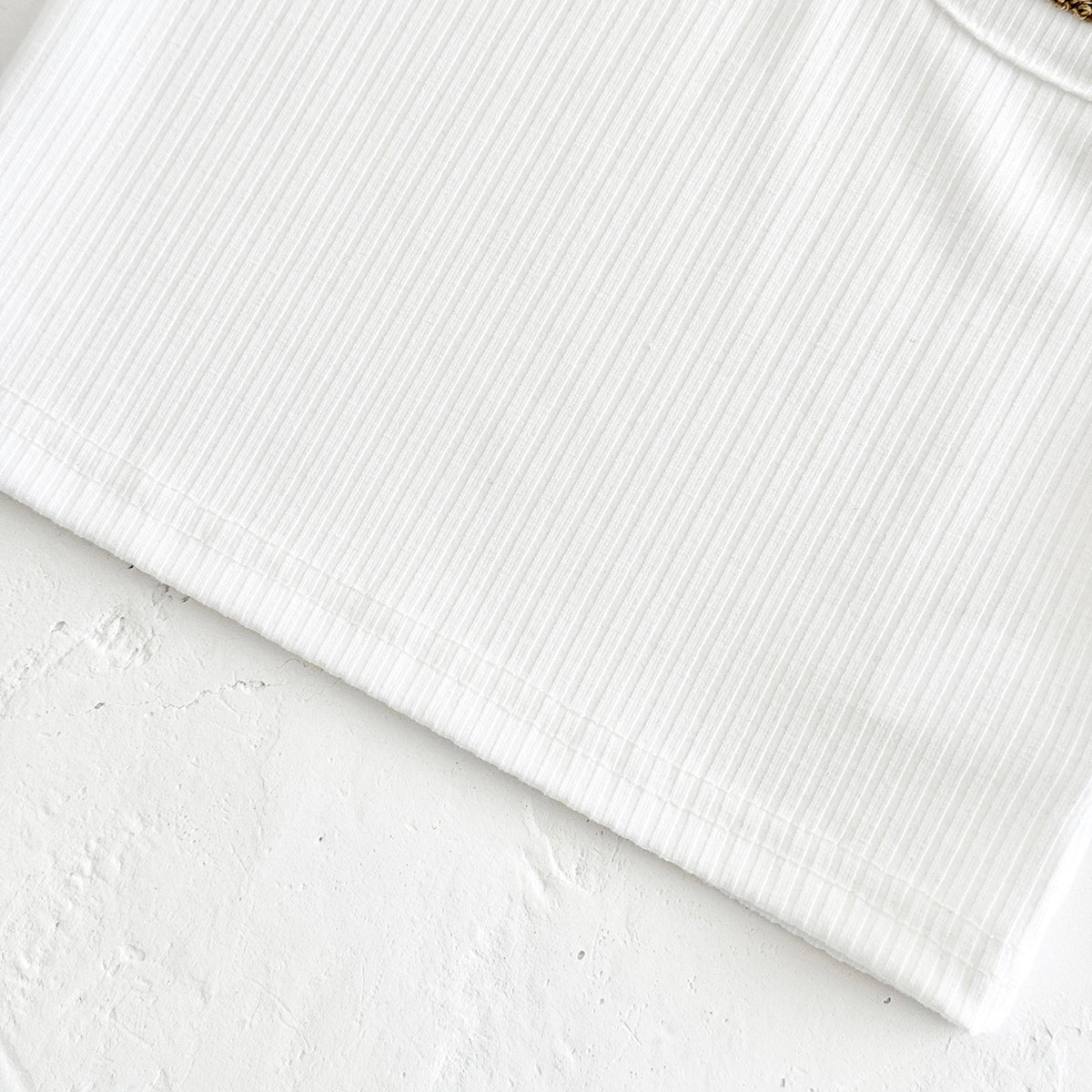 Summer White Striped Bear Embroidery Set