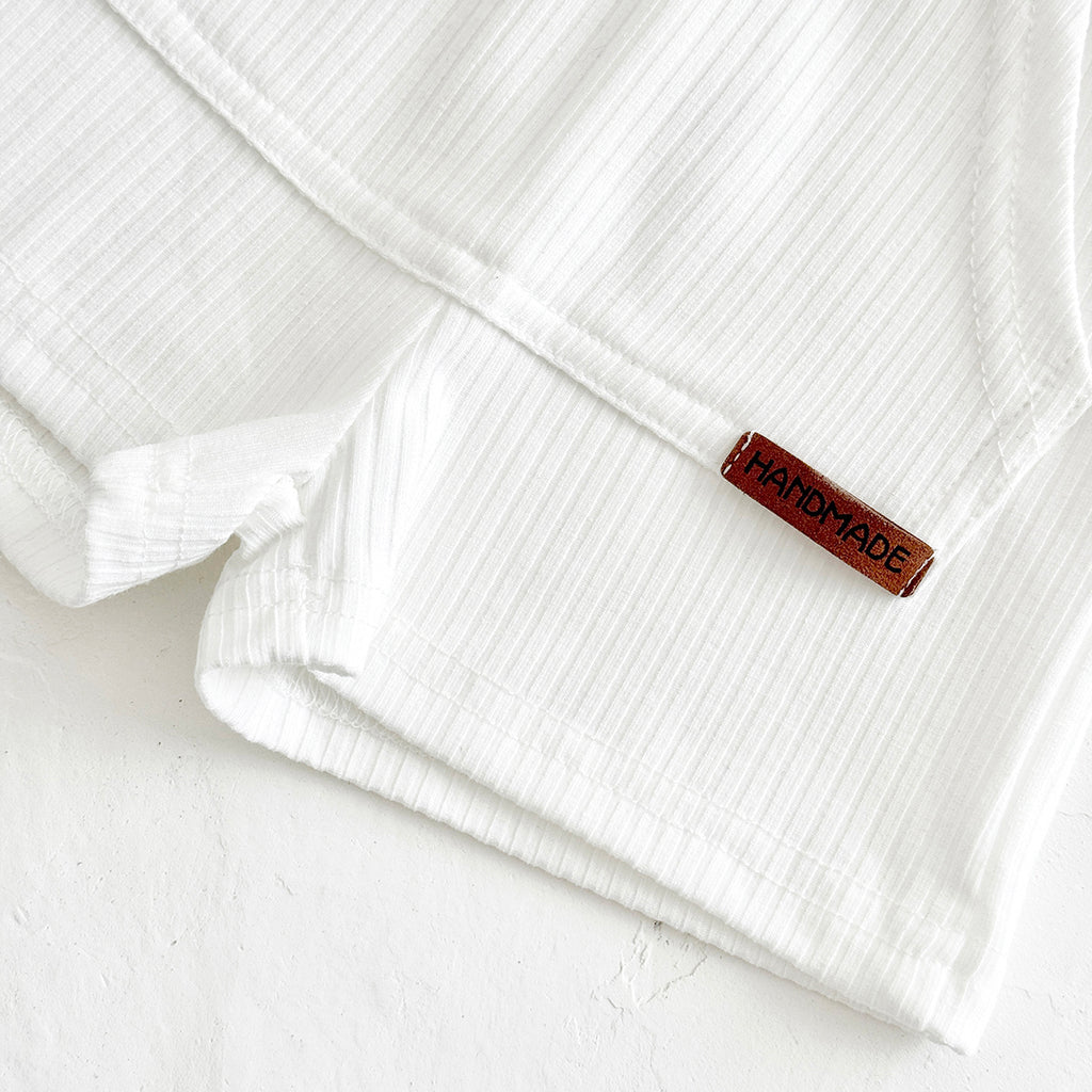 Summer White Striped Bear Embroidery Set