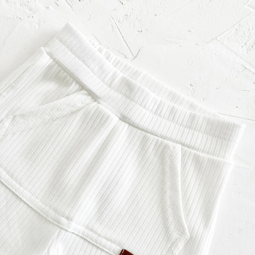 Summer White Striped Bear Embroidery Set