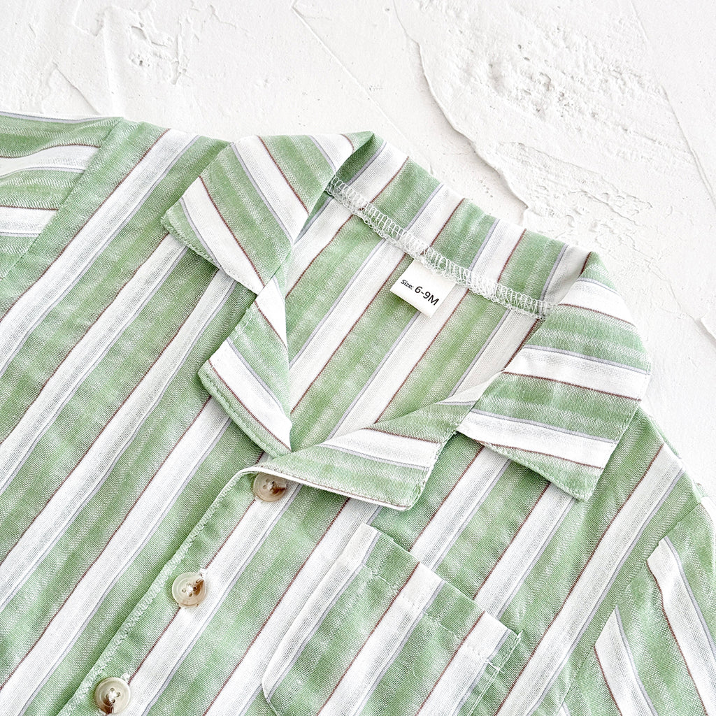 Handsome Striped Short Sleeve Set for Baby Boys