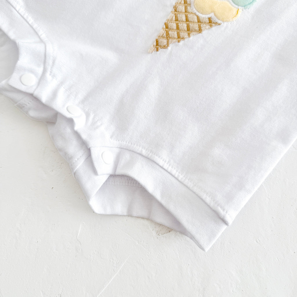 Summer Cute Cartoon White Ice Cream Print Set