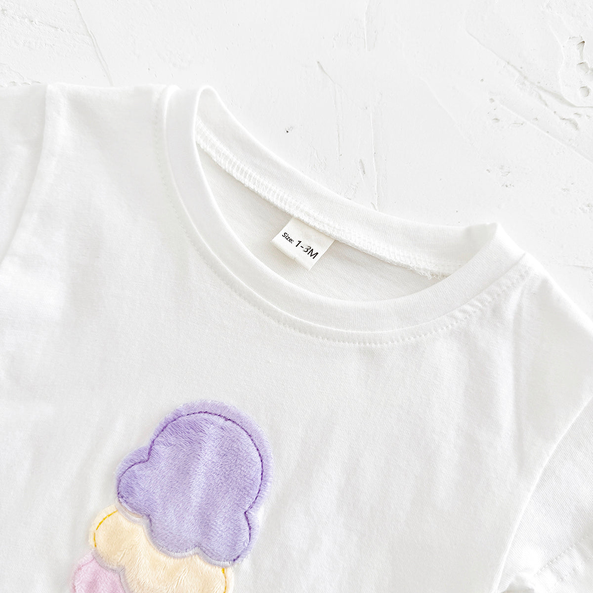 Summer Cute Cartoon White Ice Cream Print Set