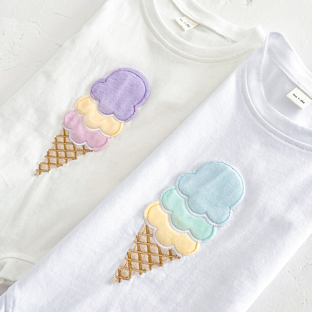 Summer Cute Cartoon White Ice Cream Print Set
