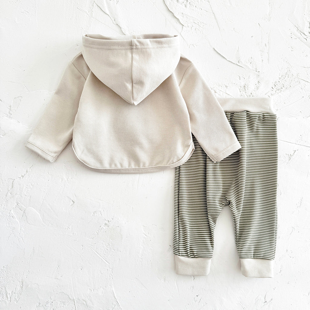 Fresh Baby Going-out Set Lemon Hooded Top Striped Cuff Harem Pants