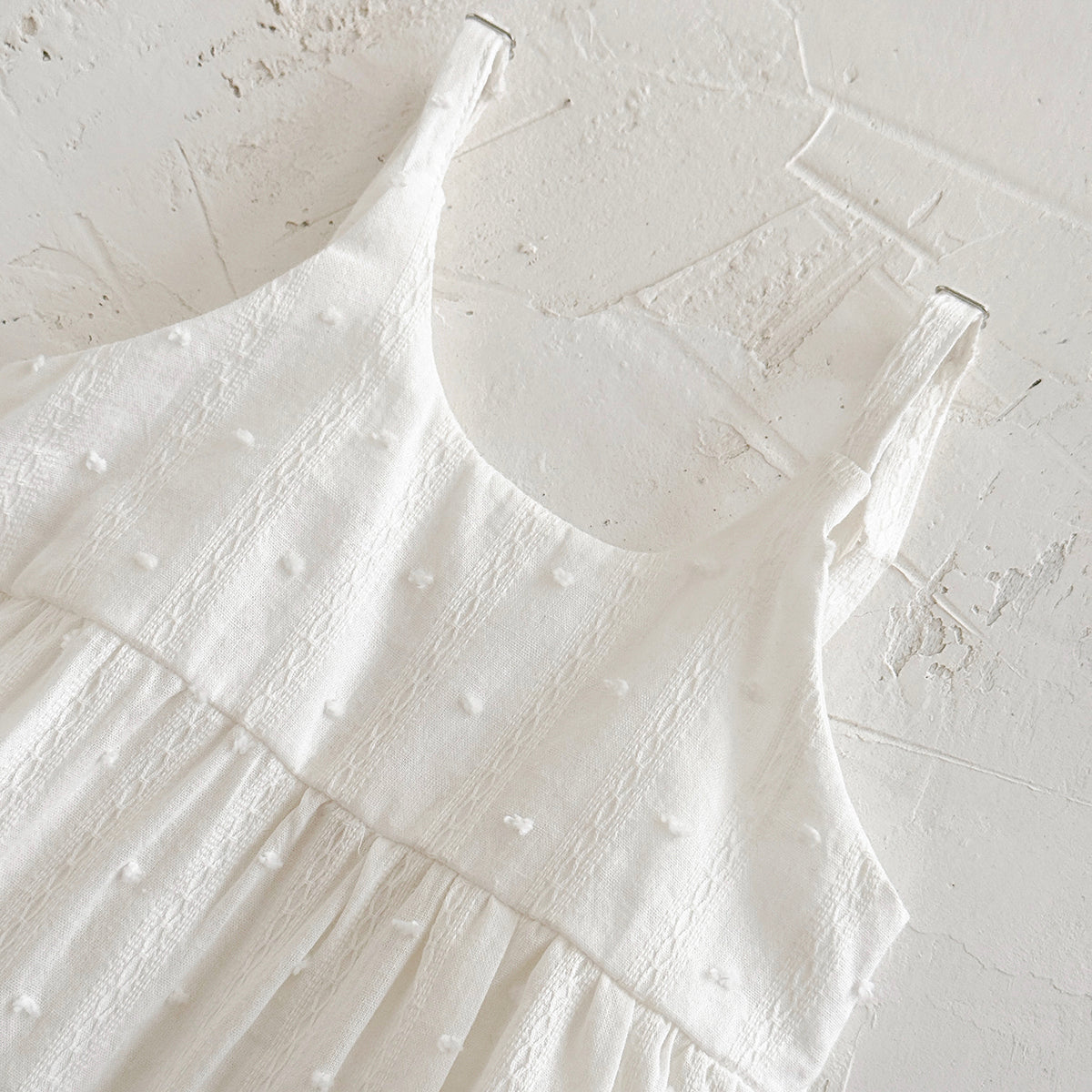 Summer White Cami Romper for Baby Girls