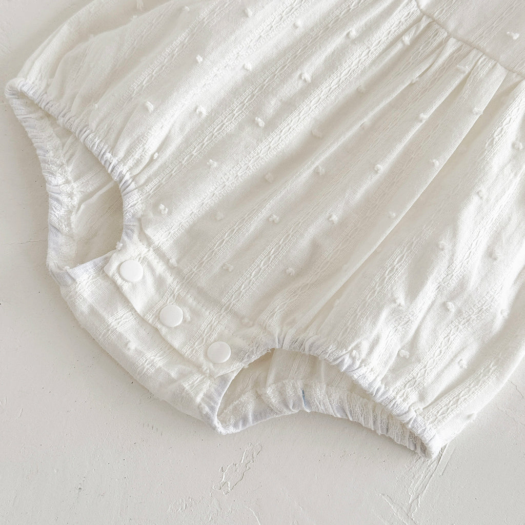 Summer White Cami Romper for Baby Girls