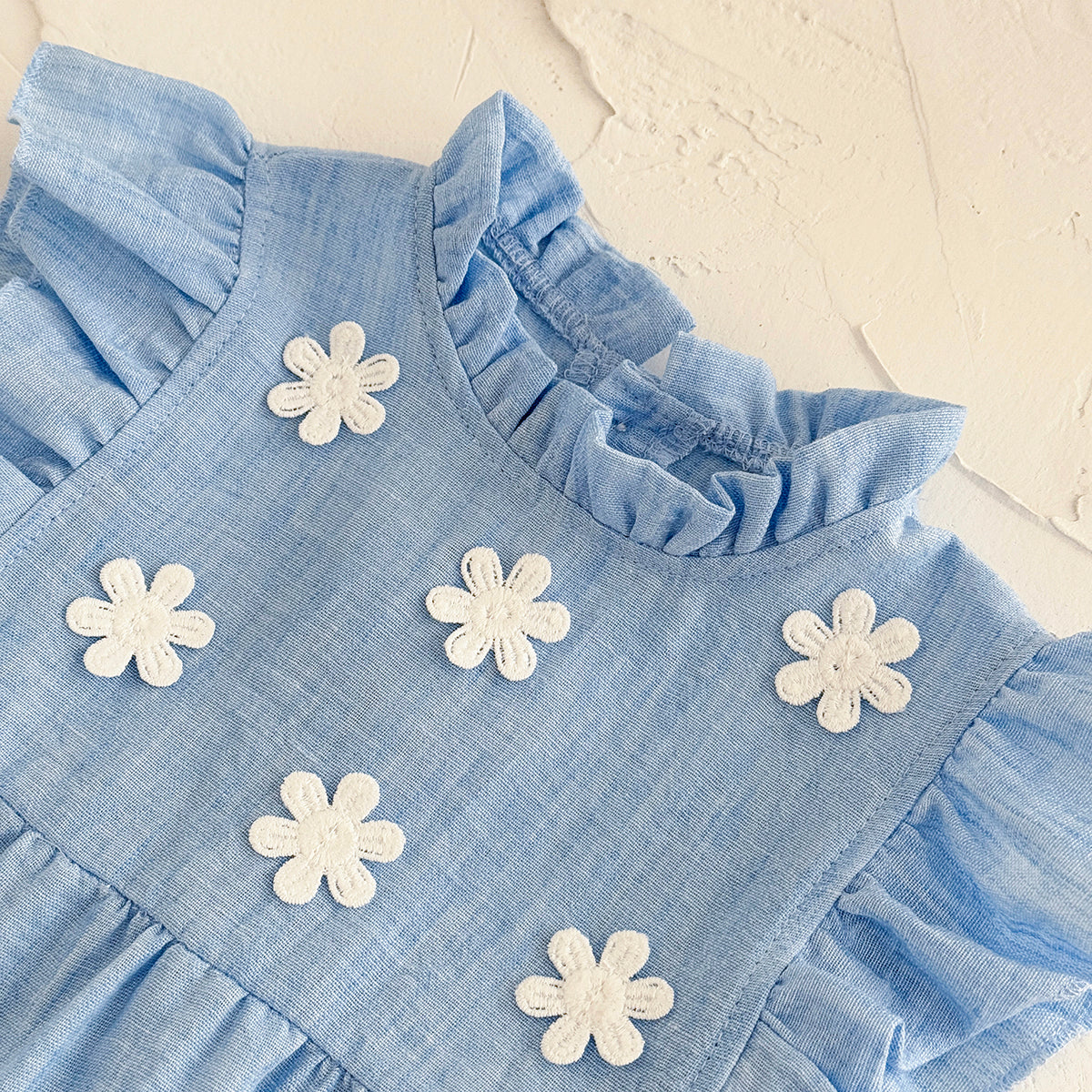 Summer Blue Floral Dress for Baby Girls