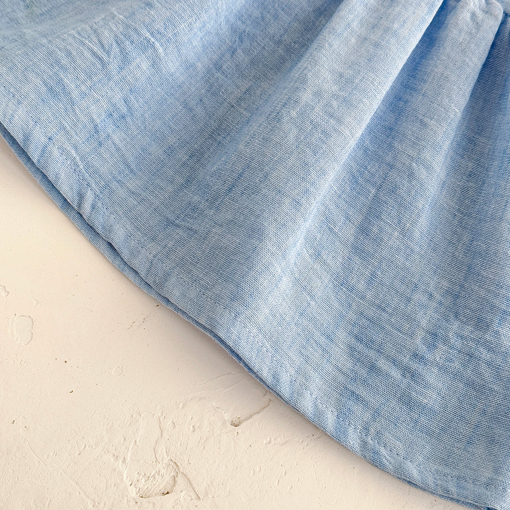 Summer Blue Floral Dress for Baby Girls