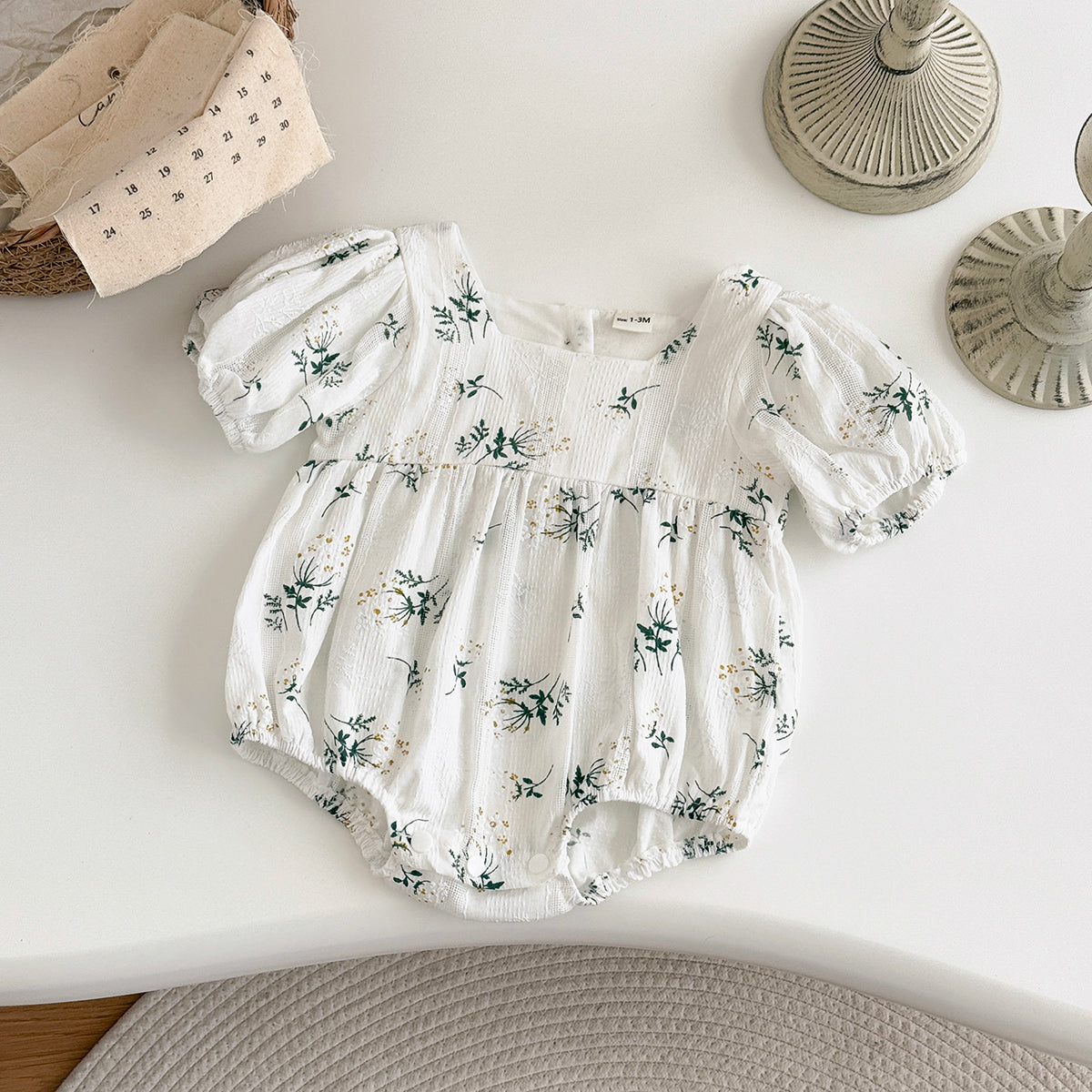 Summer Lilac Floral Romper for Baby Girls