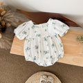 Summer Lilac Floral Romper for Baby Girls