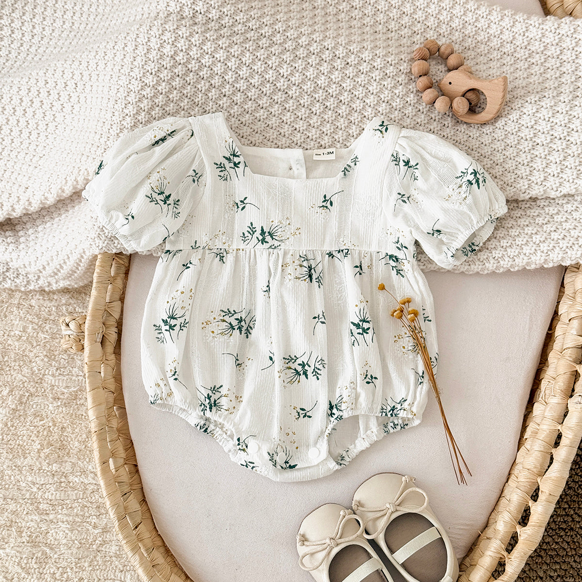 Summer Lilac Floral Romper for Baby Girls