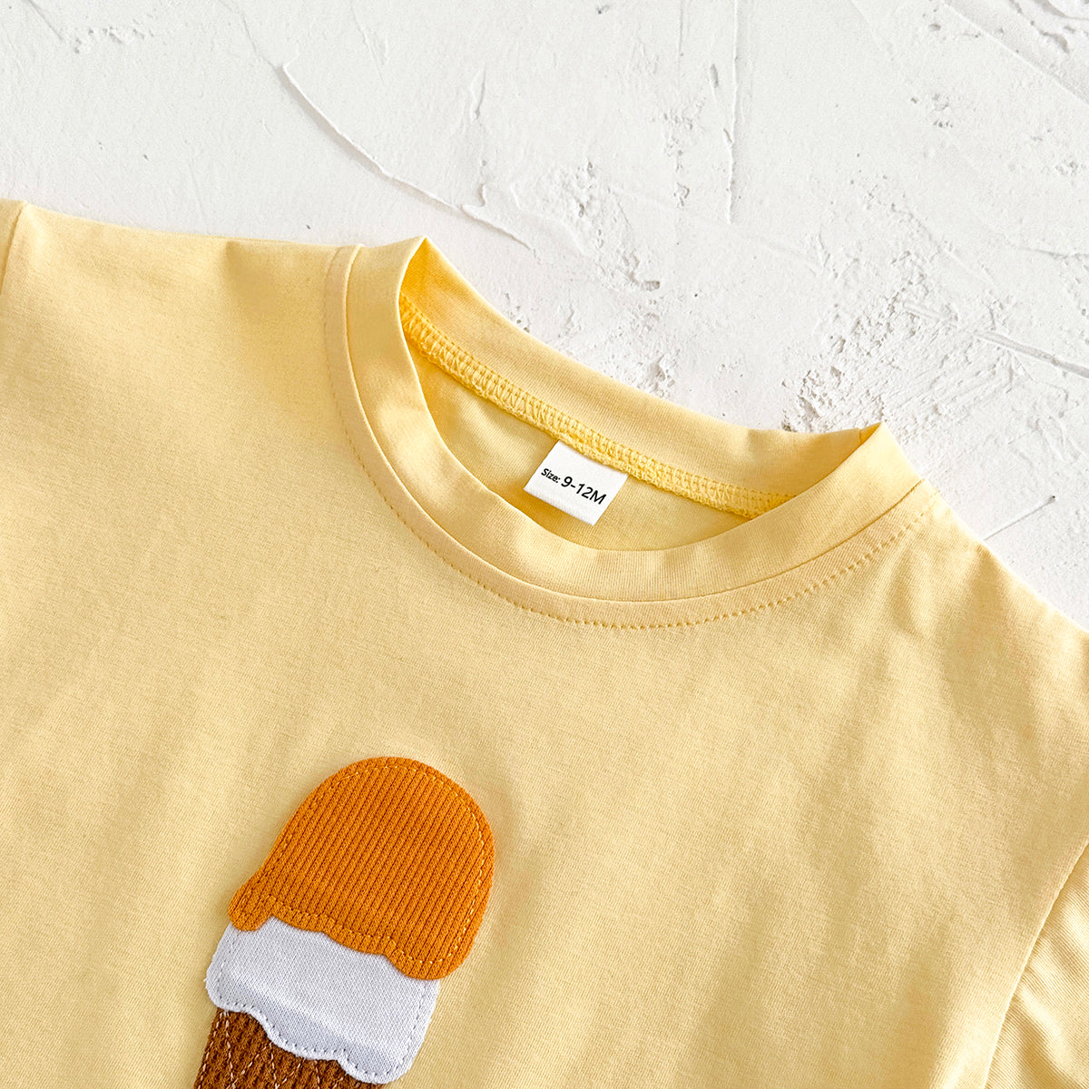 Summer Ice Cream Applique Short Sleeve Set