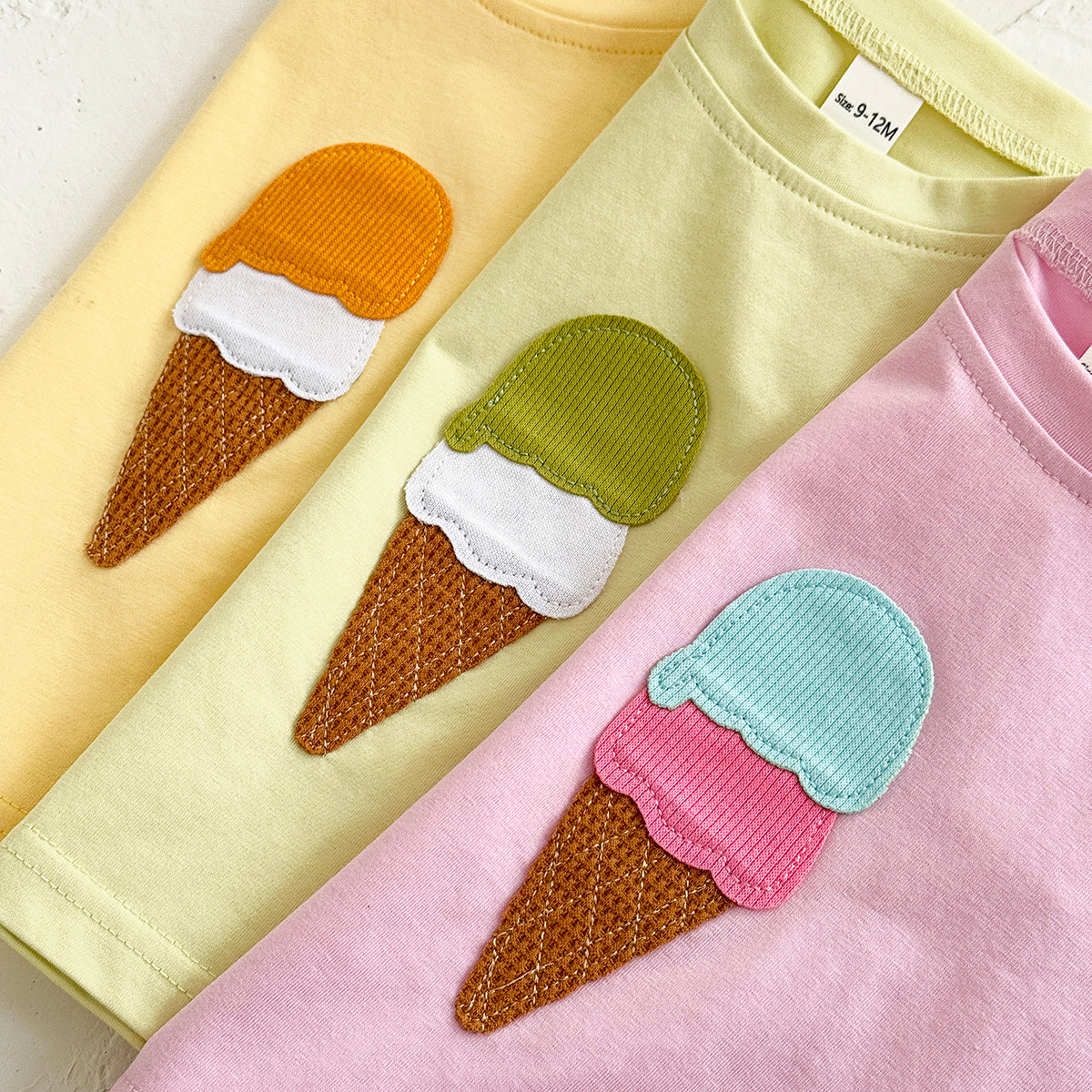 Summer Ice Cream Applique Short Sleeve Set