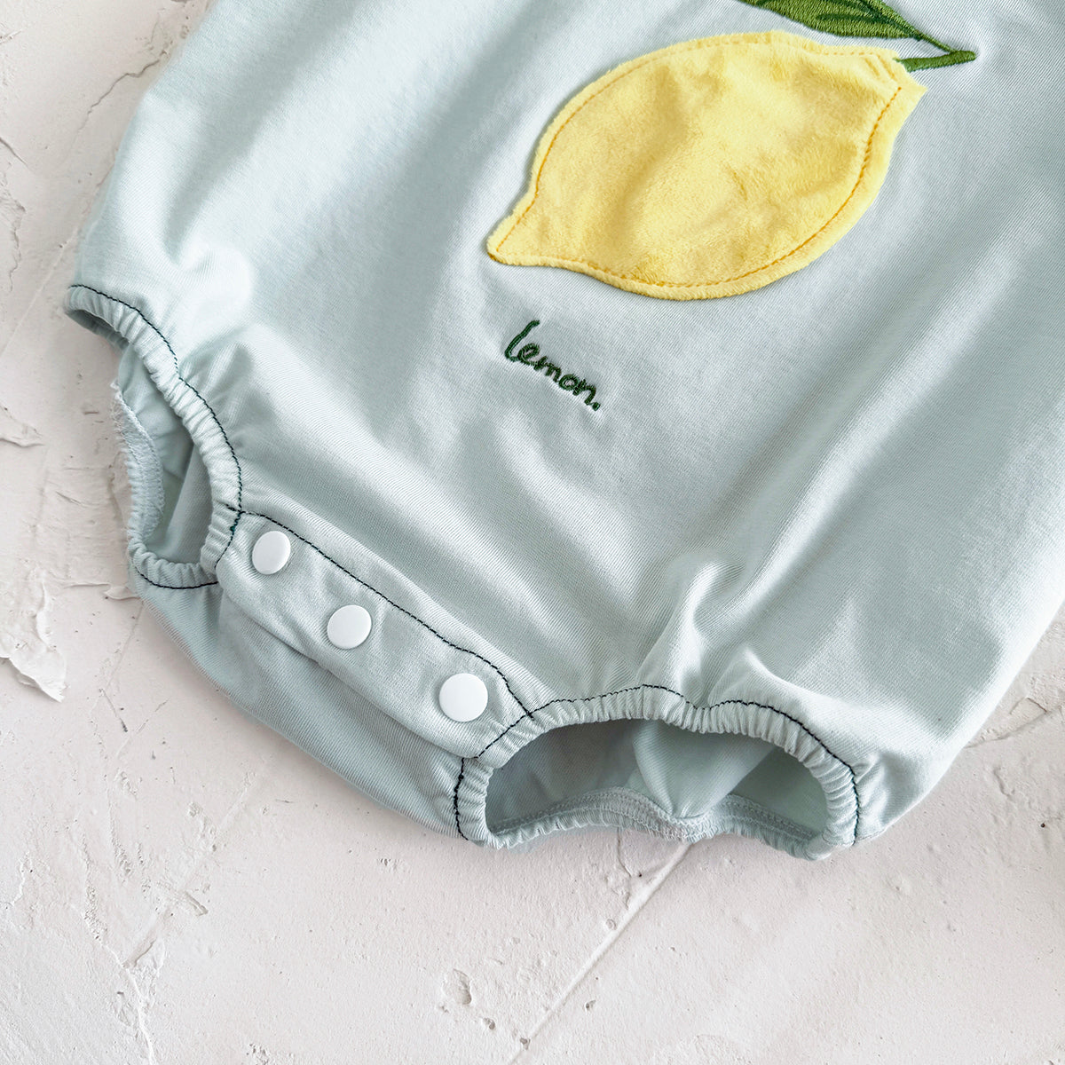 Summer Fruit Applique Embroidery Short Sleeve Romper