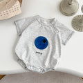 Summer Fruit Applique Embroidery Short Sleeve Romper