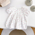 Summer Polka Dot Floral Romper Dress for Baby Girls