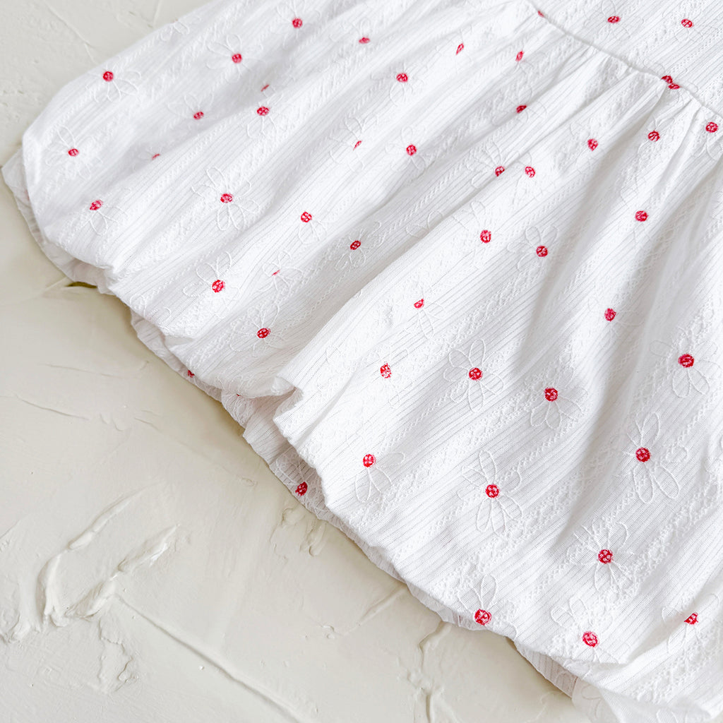 Summer Polka Dot Floral Romper Dress for Baby Girls