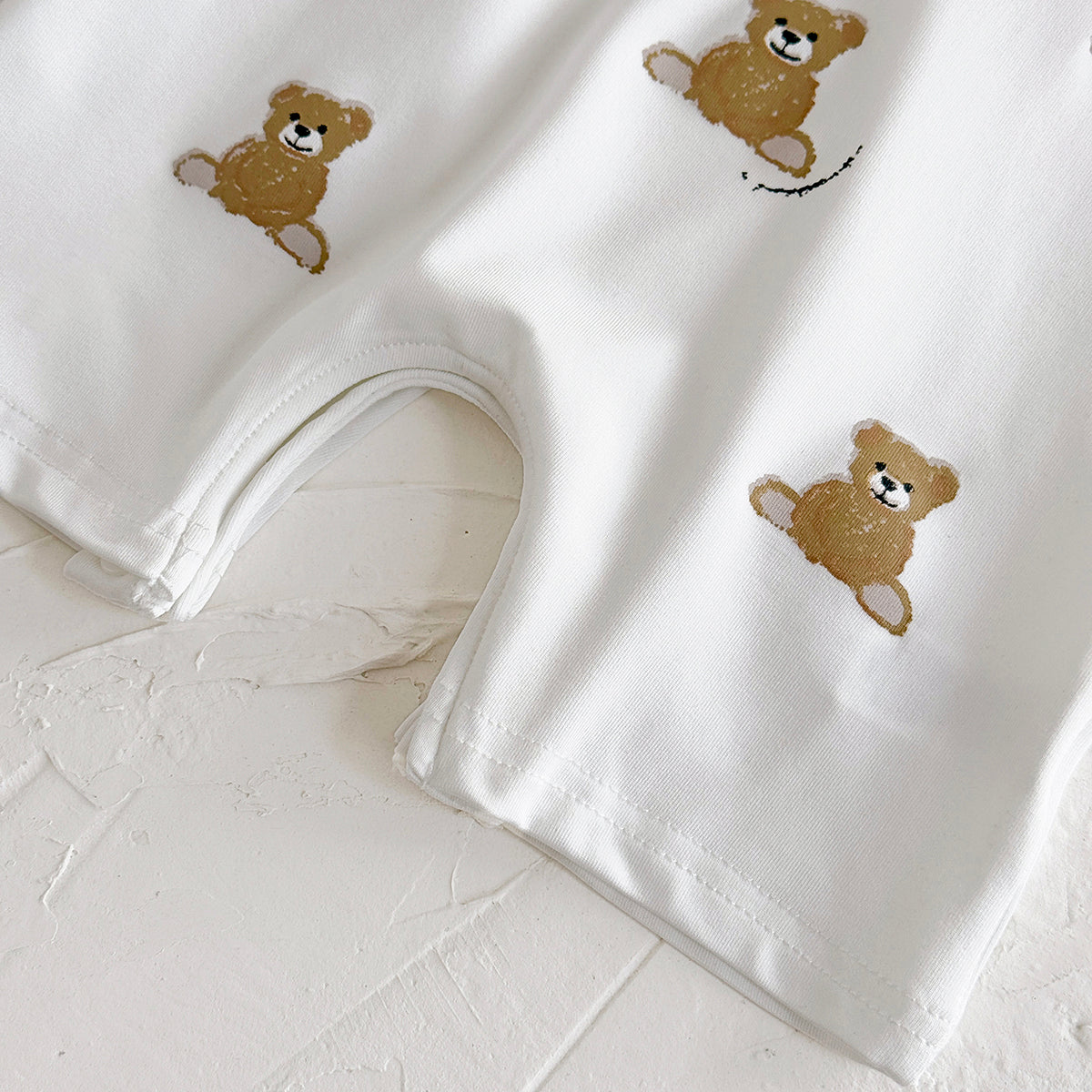 Summer Bear Print Overalls Set for Baby Boys & Girls