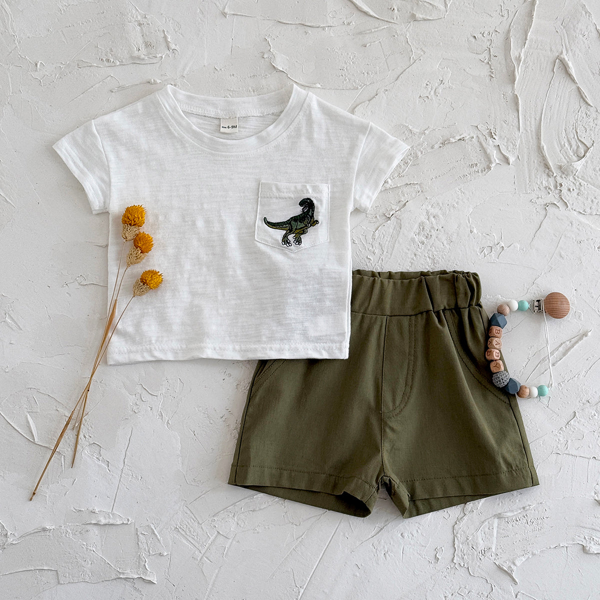 Summer T-Rex Short Sleeve Set for Baby Boys