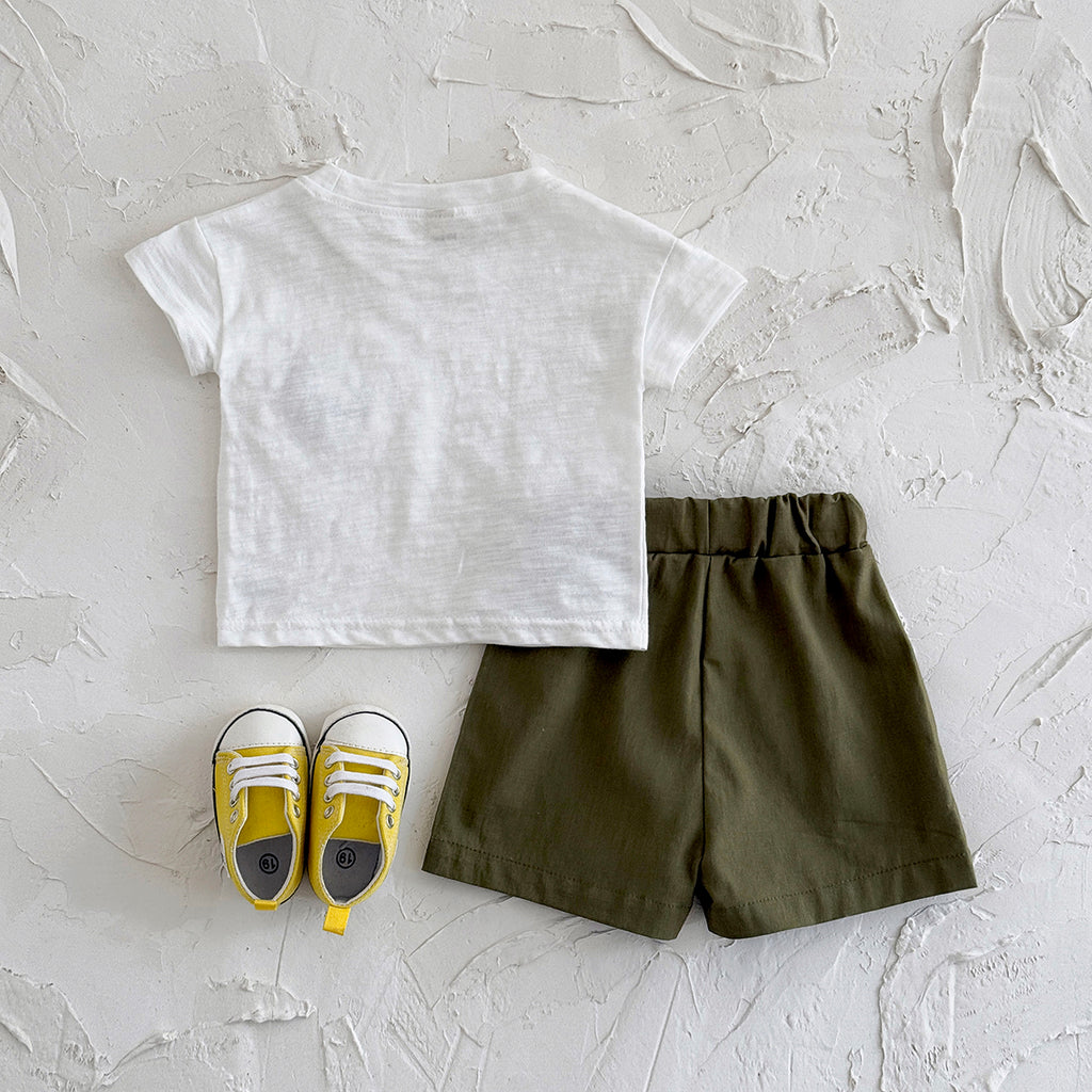 Summer T-Rex Short Sleeve Set for Baby Boys