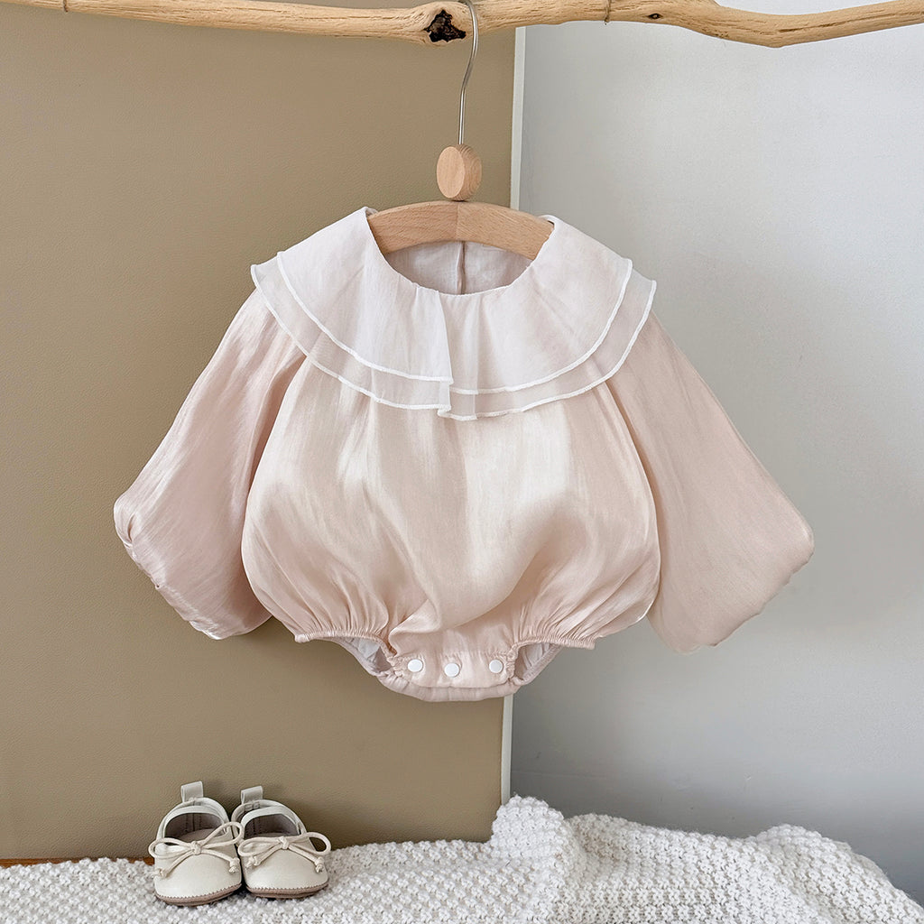 Summer Princess Style Pink Romper for Baby Girls