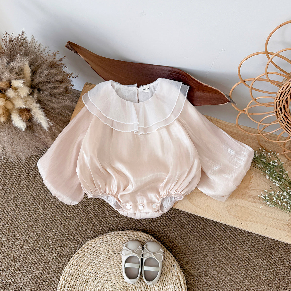 Summer Princess Style Pink Romper for Baby Girls