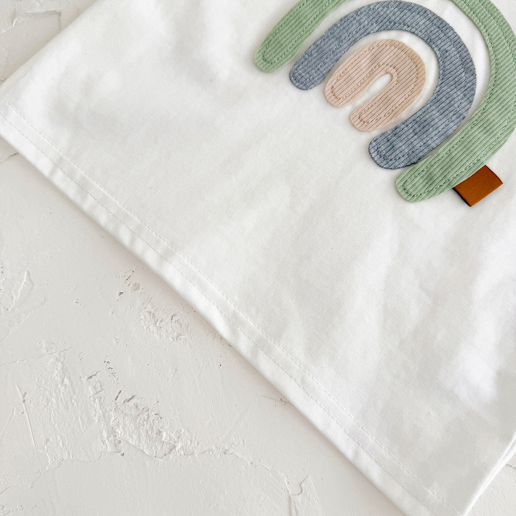 Summer White Rainbow Applique Embroidery Set