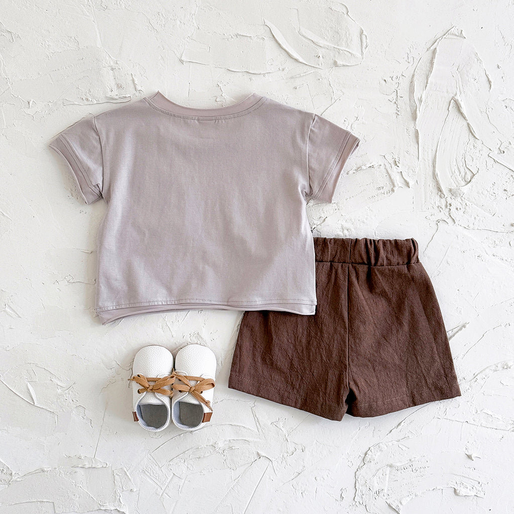 Toddler Short Sleeve Tee & Elastic Waist Shorts Set