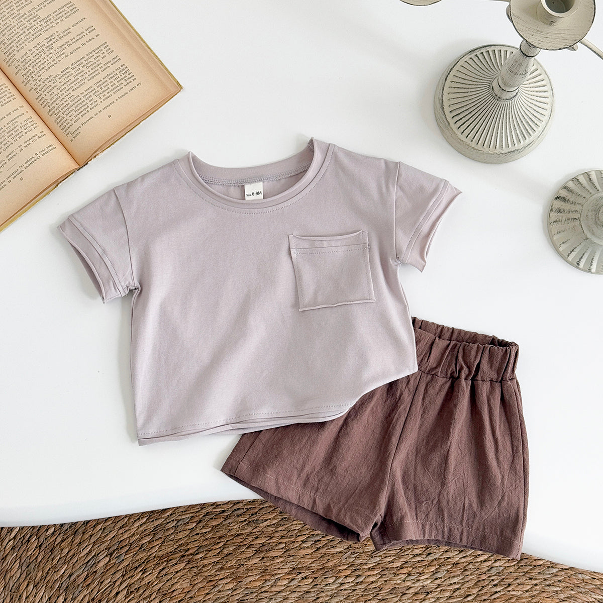 Toddler Short Sleeve Tee & Elastic Waist Shorts Set