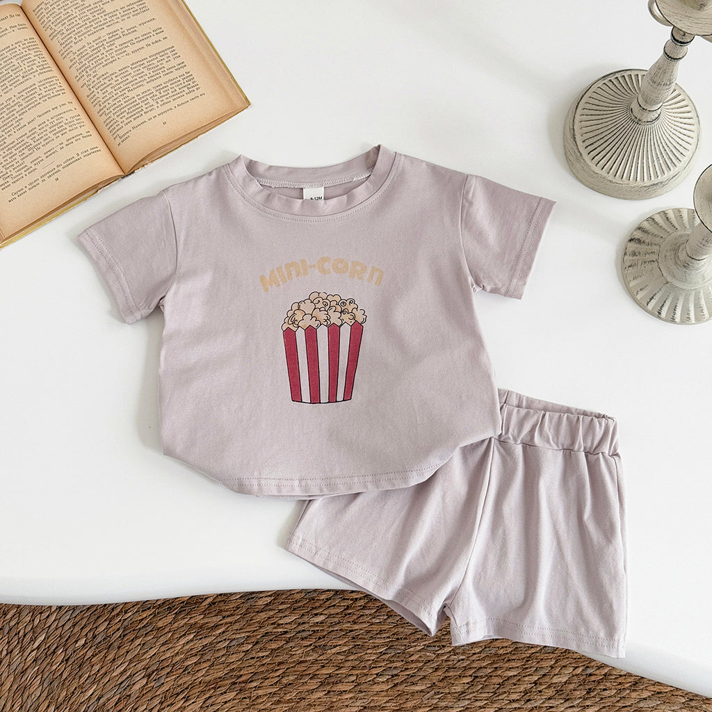 Summer Casual French Fry Print Apricot Romper