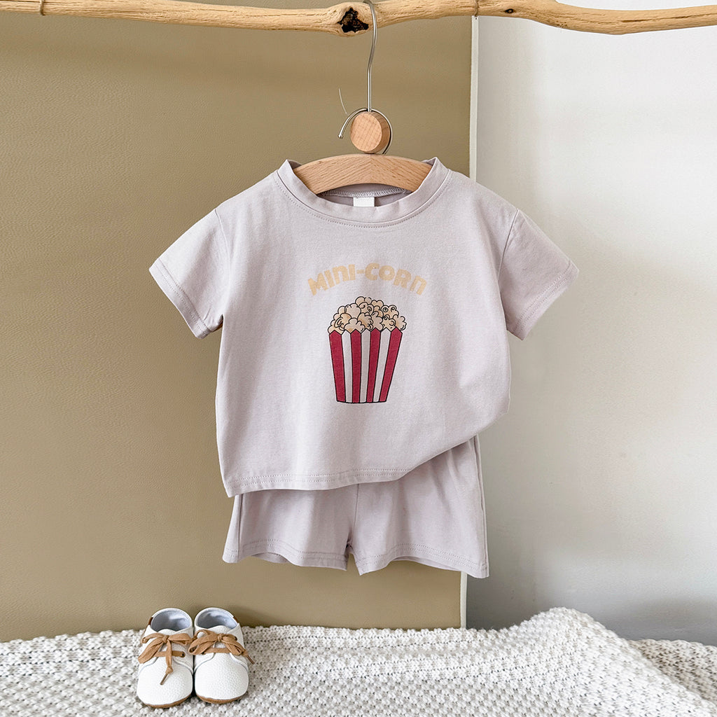 Summer Casual French Fry Print Apricot Romper