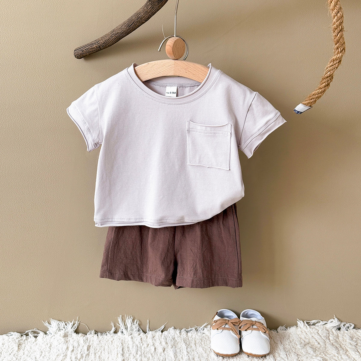 Toddler Short Sleeve Tee & Elastic Waist Shorts Set