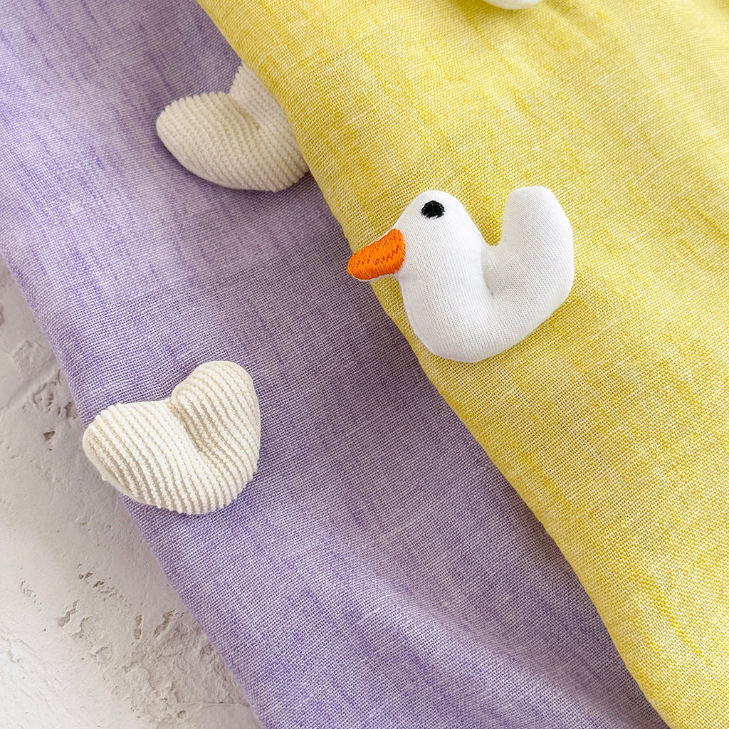 Summer Candy Color Romper with Heart & Duck Print for Baby Girls