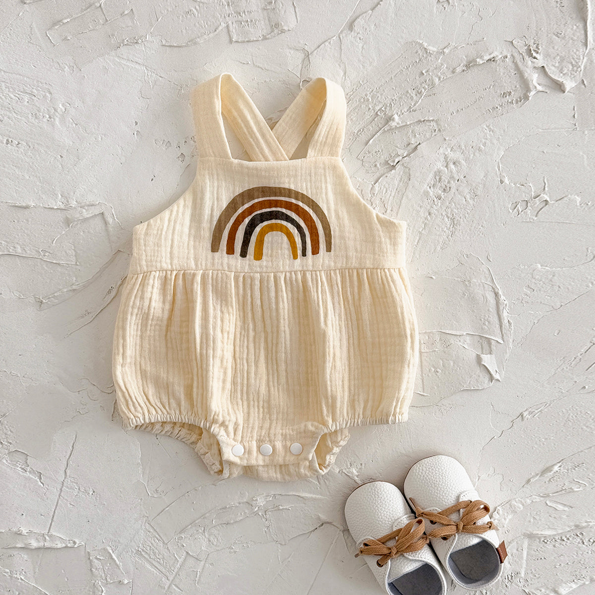 Baby Rainbow Muslin Sleeveless Romper