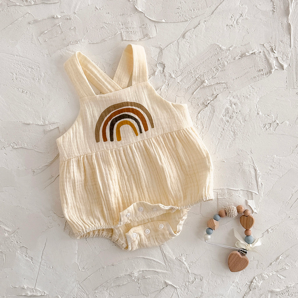 Baby Rainbow Muslin Sleeveless Romper