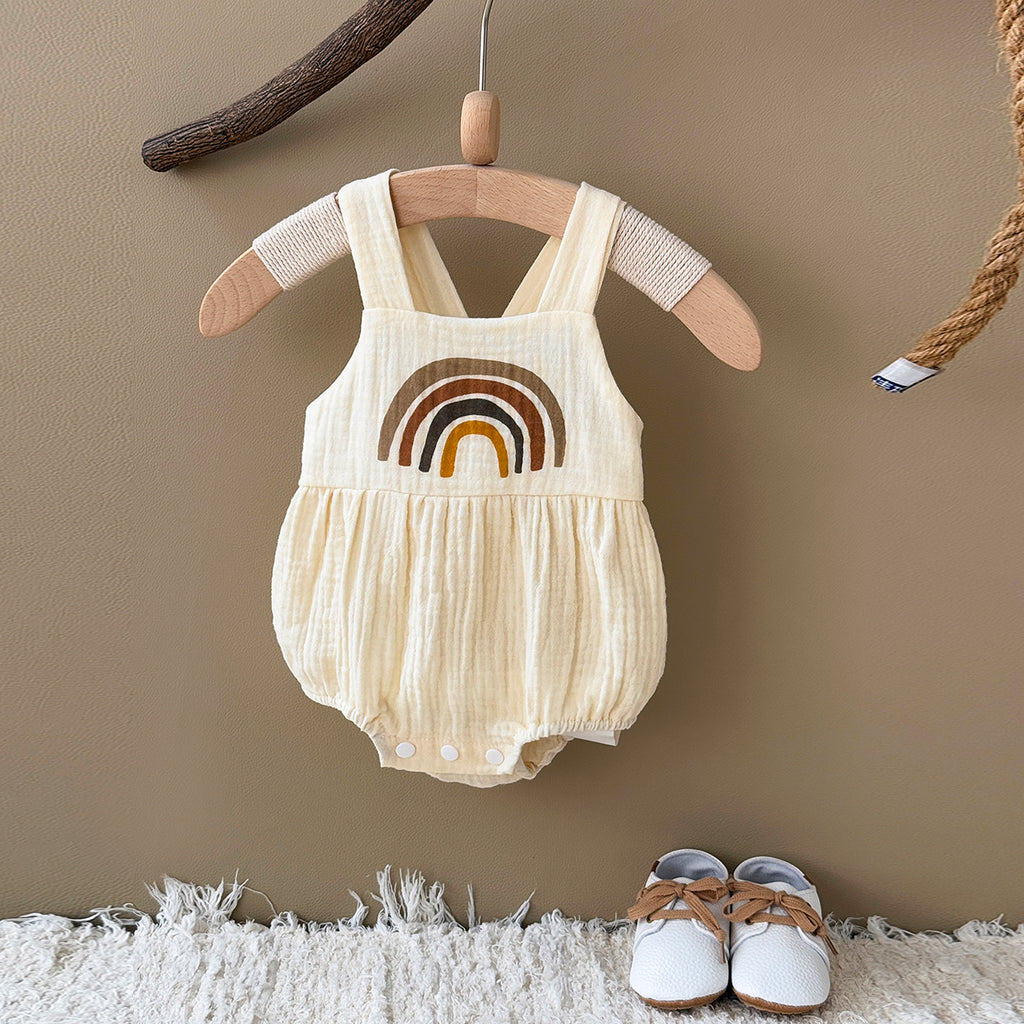 Baby Rainbow Muslin Sleeveless Romper