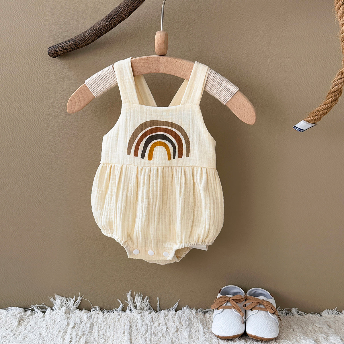 Baby Rainbow Muslin Sleeveless Romper