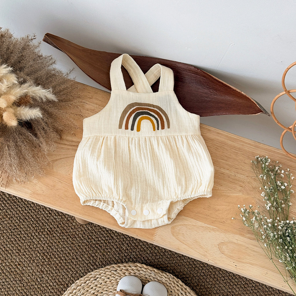 Baby Rainbow Muslin Sleeveless Romper