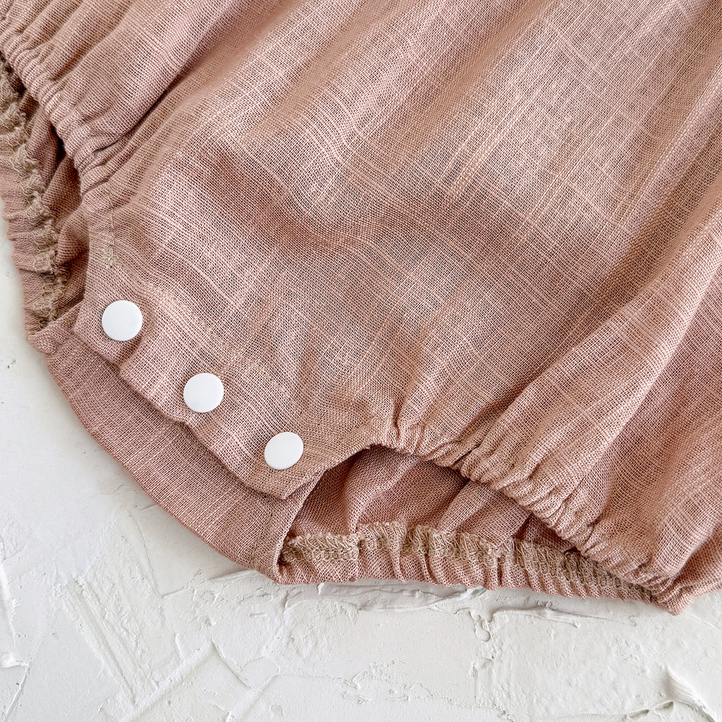 Summer Pink Lace Collar Romper for Baby Girls