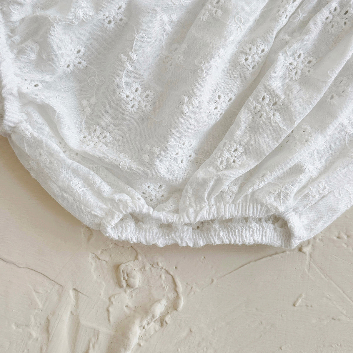 Summer White Lantern Sleeve Set for Baby Girls