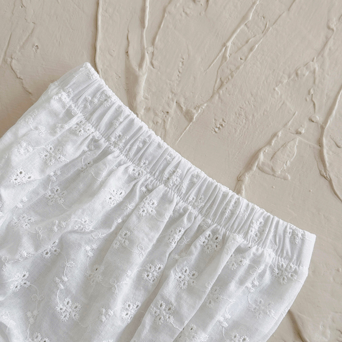 Summer White Lantern Sleeve Set for Baby Girls