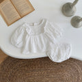 Summer White Lantern Sleeve Set for Baby Girls