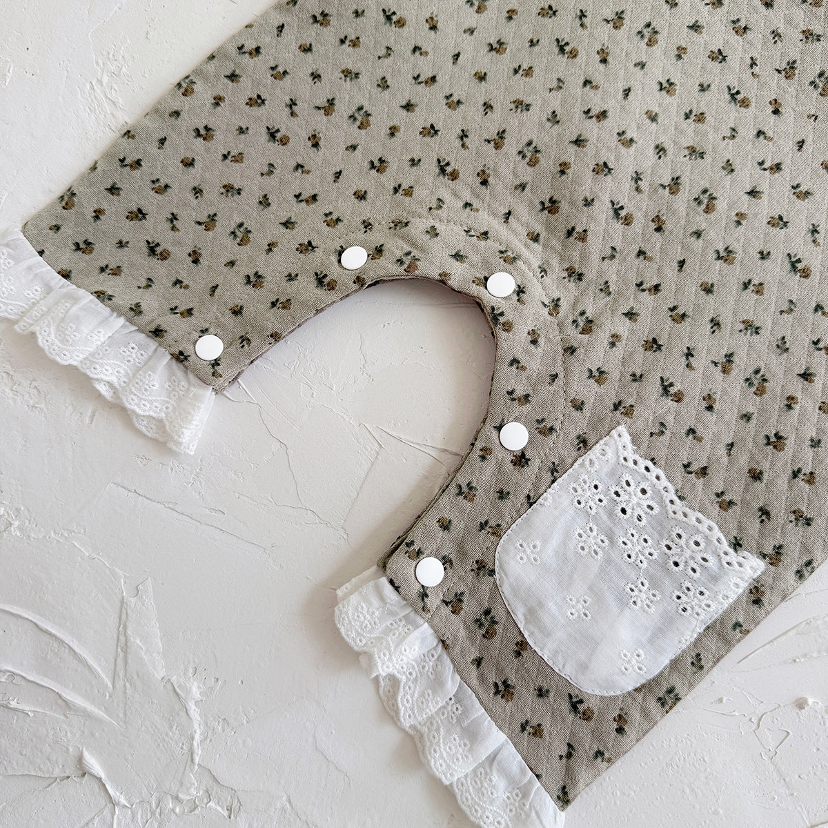 Summer White Top & Brown Floral Overalls Set