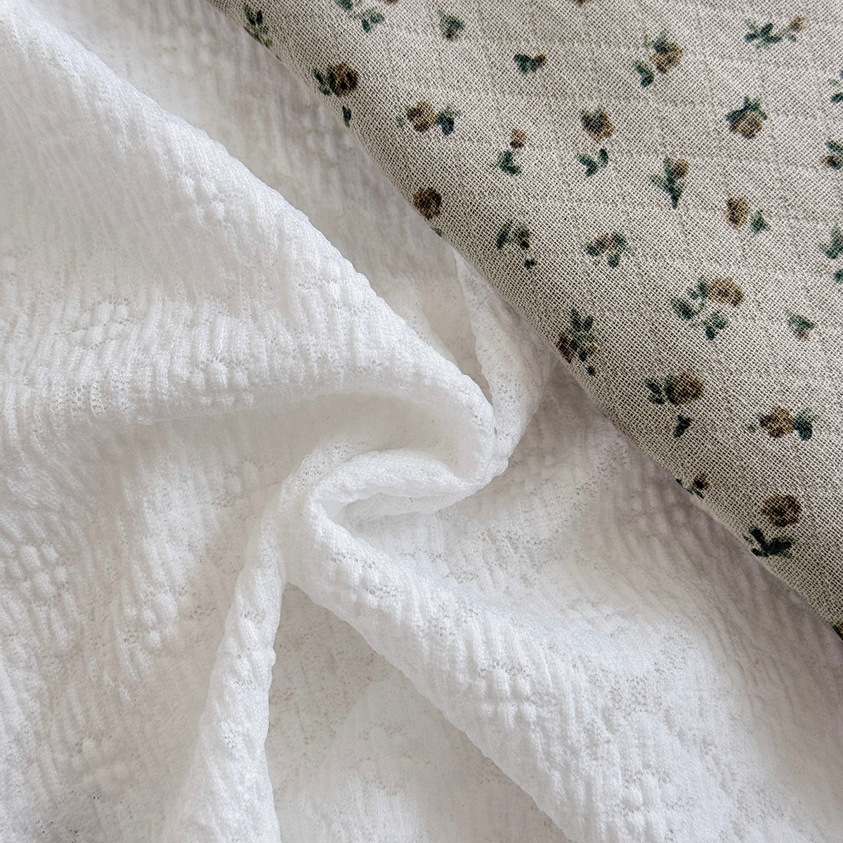 Summer White Top & Brown Floral Overalls Set