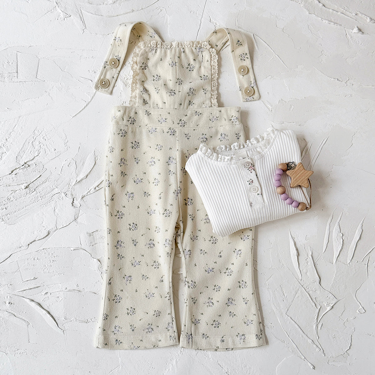 Baby Girl Floral Print Suspender Overalls Casual Spring Autumn Pants 0-3 Years Old