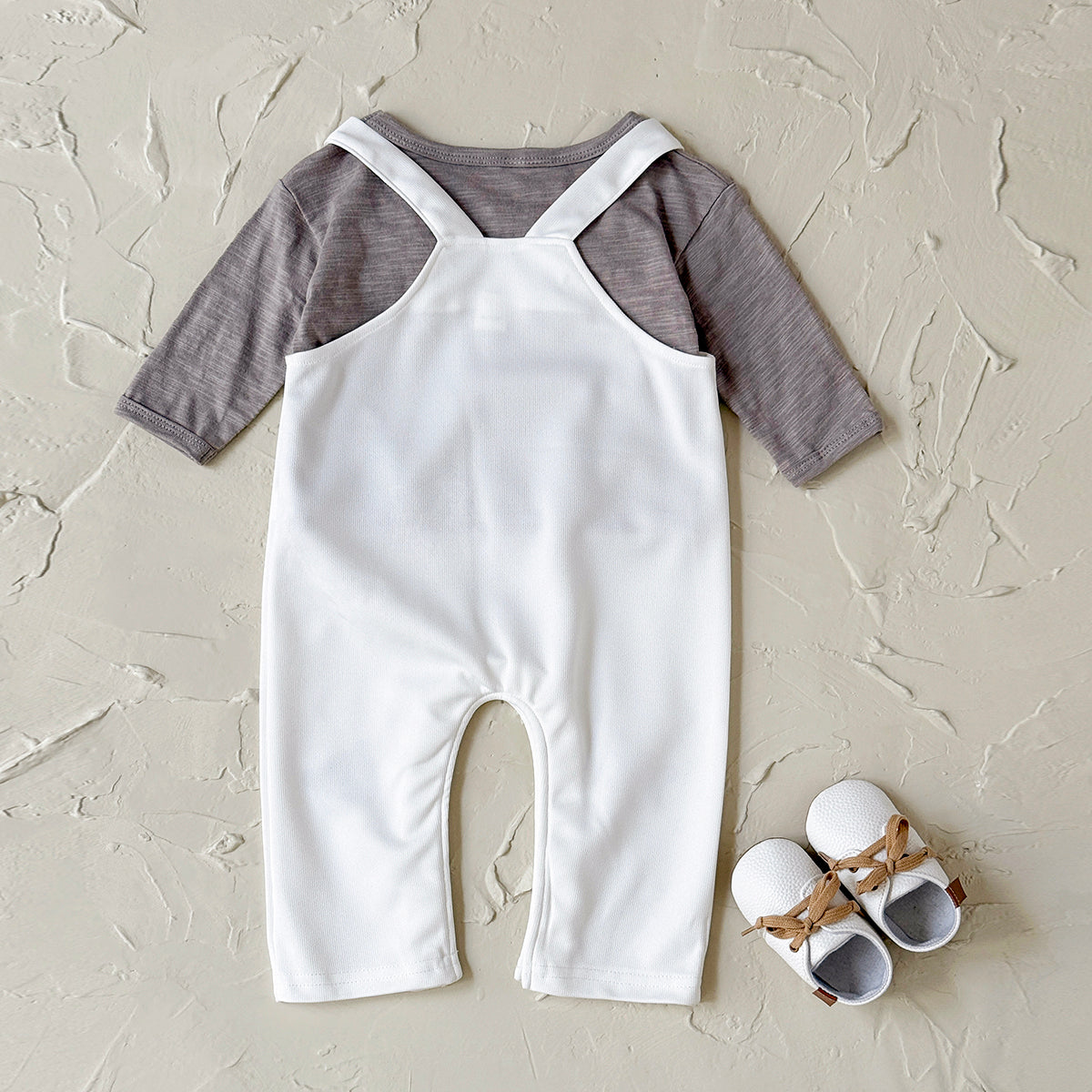 Baby Bear Print Suspender Overalls Casual Spring Autumn Romper 0-18 Months Old