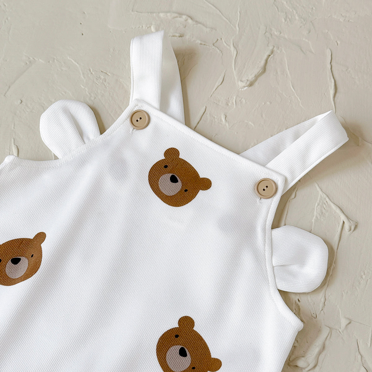 Baby Bear Print Suspender Overalls Casual Spring Autumn Romper 0-18 Months Old