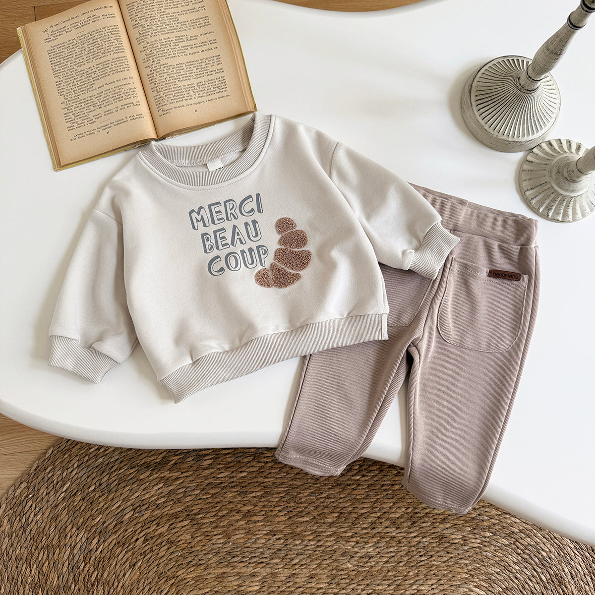 Baby Cookie Embroidered Long Sleeve Top and Pants Set Spring Autumn 6M-3 Years Old