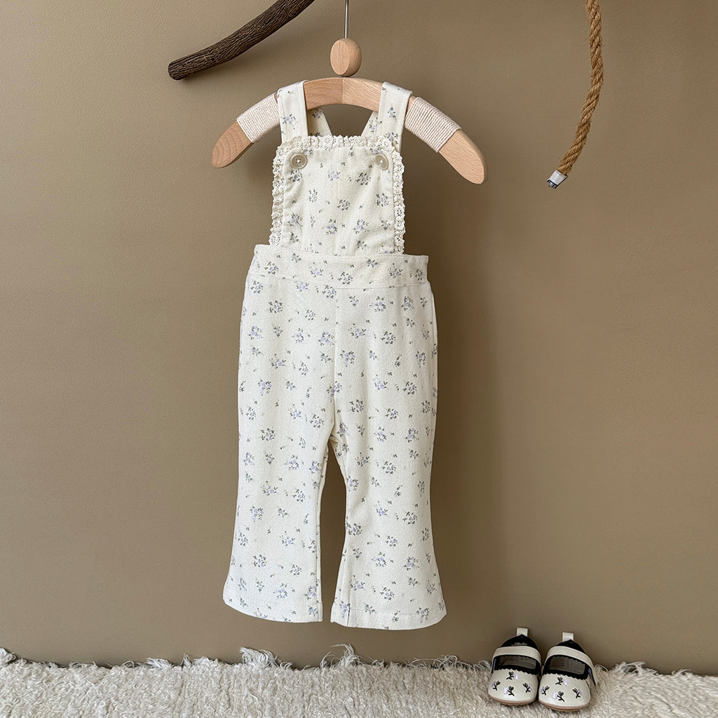 Baby Girl Floral Print Suspender Overalls Casual Spring Autumn Pants 0-3 Years Old